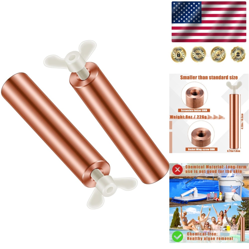 Copper Anode Replacement Set for Solar Pool Ionizer - Reduces Chlorine Costs