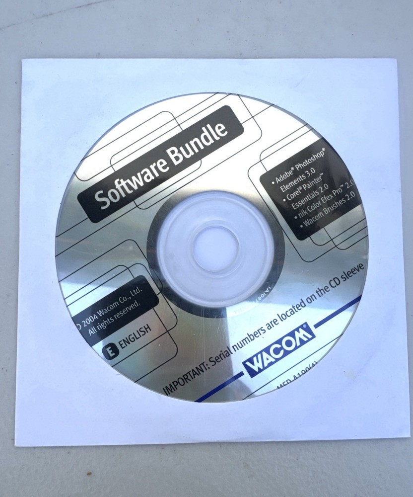 Wacom Co. Software  Bundle Adobe Photoshop Corel nik 2004
