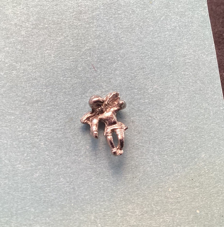 Silver Tone Small Angel Cherub Lapel Pin