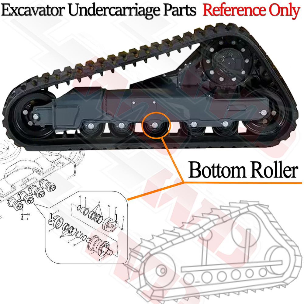 8PCS Bottom Roller Track Roller Excavator For CASE CX36B Undercarriage