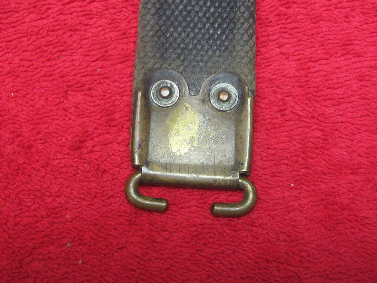 British Original WWII Web Enfield Rifle Sling W/Brass Hooks