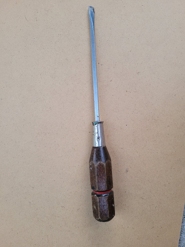 Proto 9733 Wood Handled Slotted Flat Tip Screwdriver .