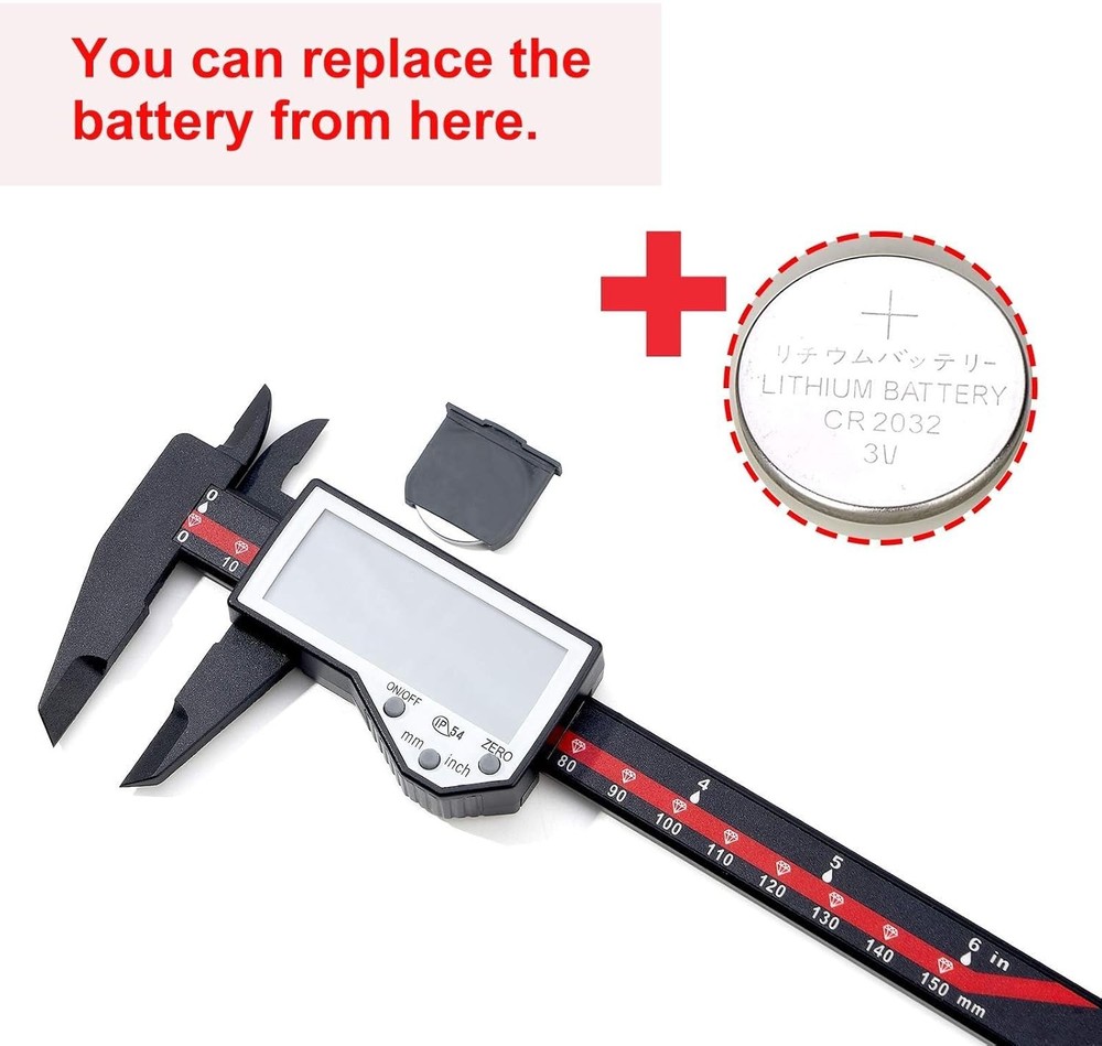 0-6" Digital Caliper Large LCD Electronic Vernier Measuring Tool