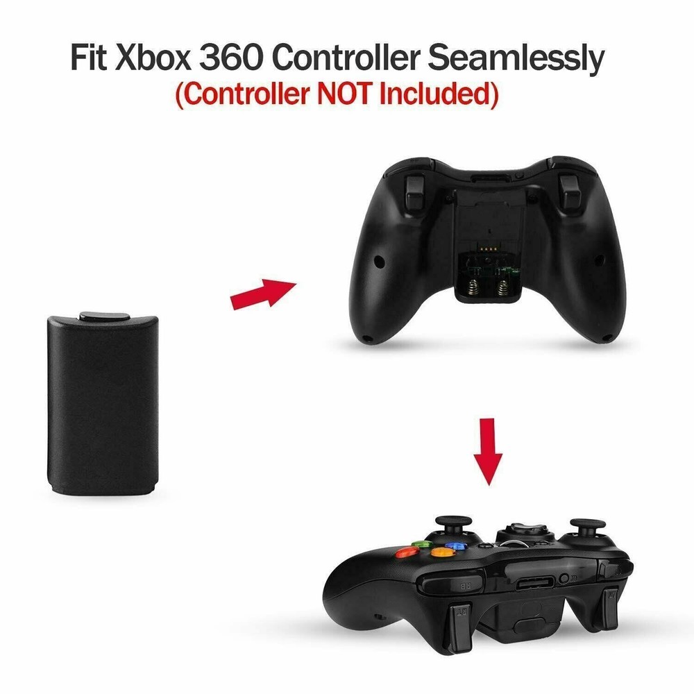 4X AA Battery Back Cover Case Shell Pack For Xbox 360 Wireless Controller Black