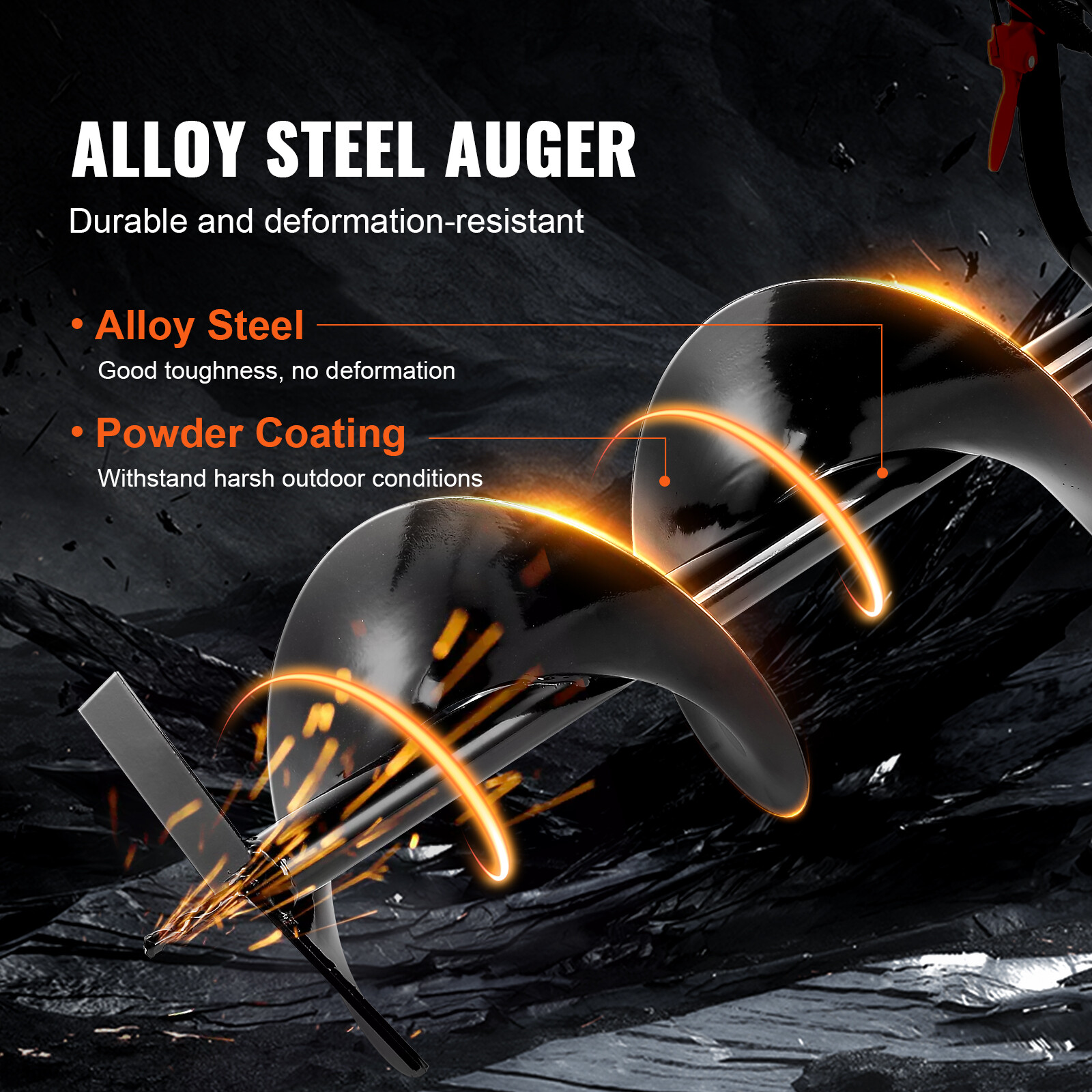 VEVOR 52cc Gas Powered Post Hole Digger with 6 in & 10 in Augers