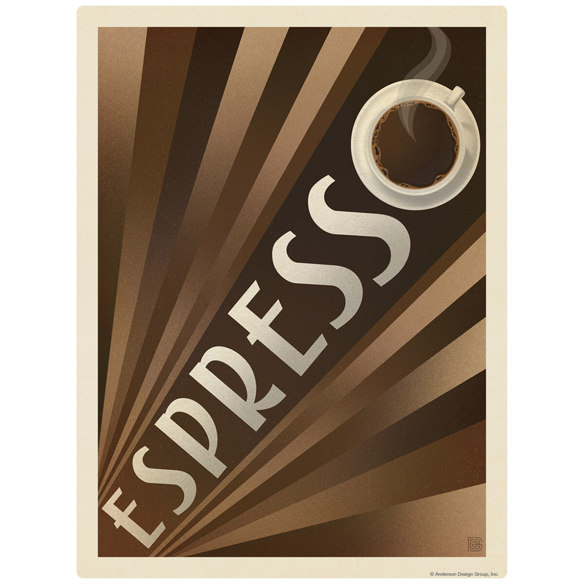 Espresso Art Deco Coffee Decal 26 x 34 Peel and Stick Kitchen Decor