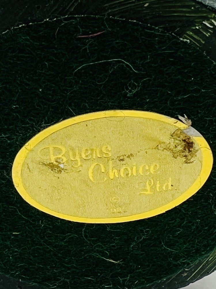 Byers Choice Man with Small Tree Tan Jacket Hat Checked Pants 1985 Bumpy Base