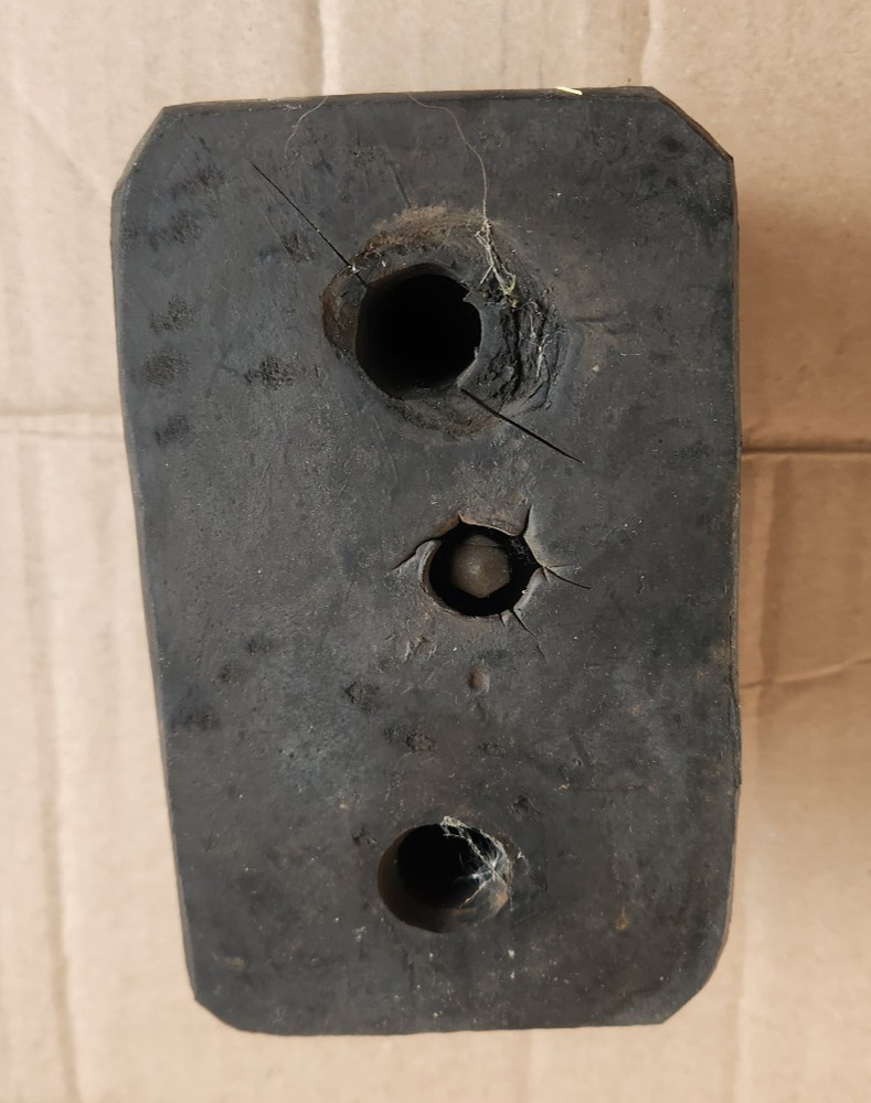 Dock Bumper 6"x3-1/2"x 3-1/2" Solid Rubber, 1-1/2" Access Hole, Angle