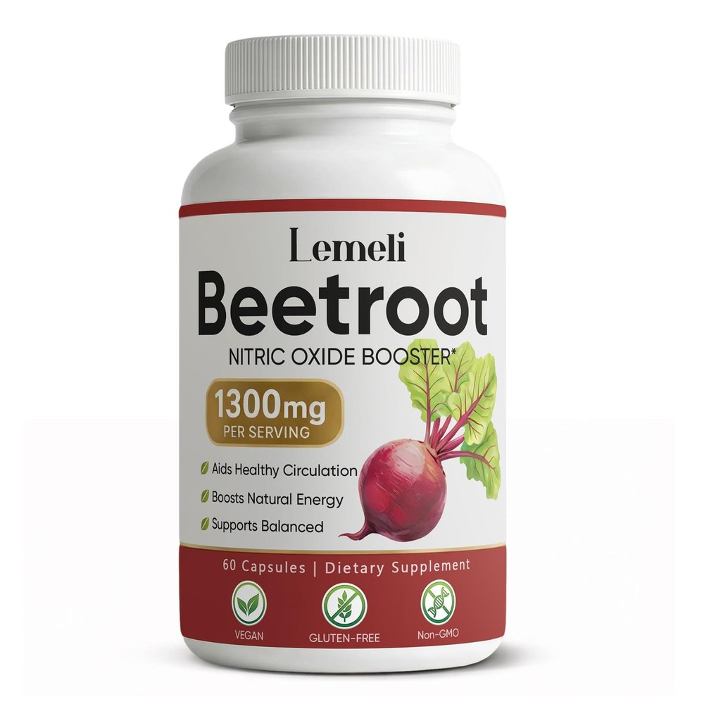 Lemeli Beetroot - 1300mg, Lemeli Beet Root Supplement 60 Capsules