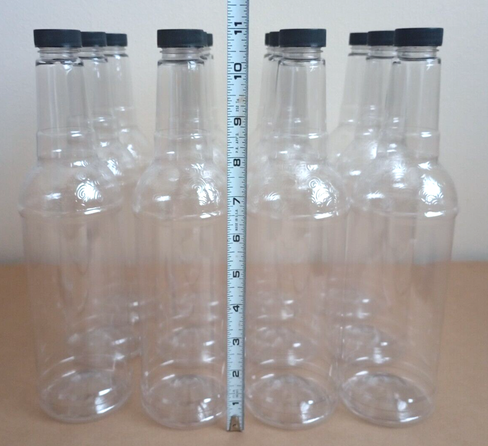 12 PCS - 25.3 oz Plastic Empty Bottles with Caps - 1 Dozen-12 Pack-NEW