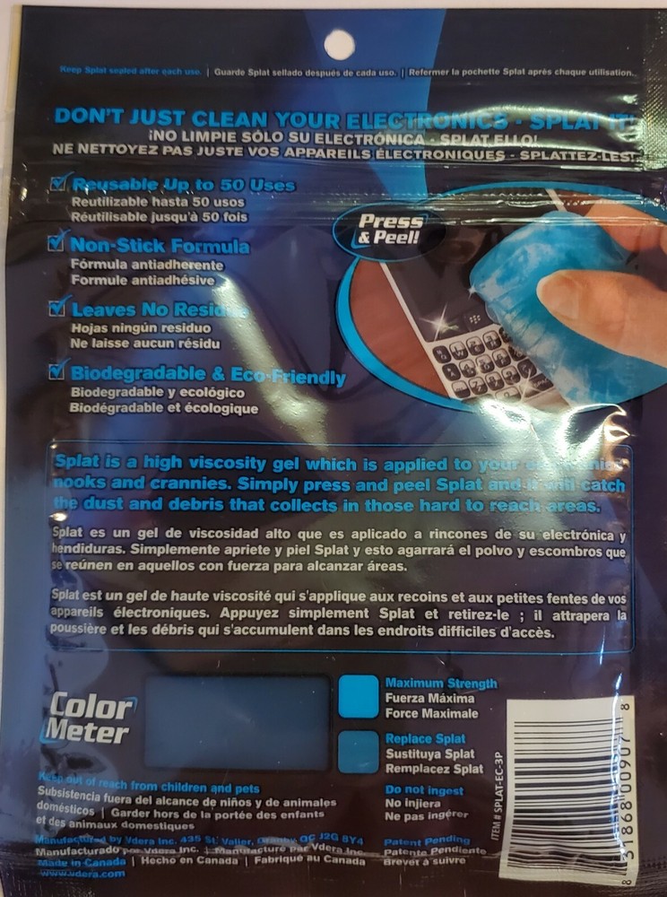 Vdera Splat Blue Electro Clean Cleaning Putty - 3 oz. - SPLAT-EC-3P