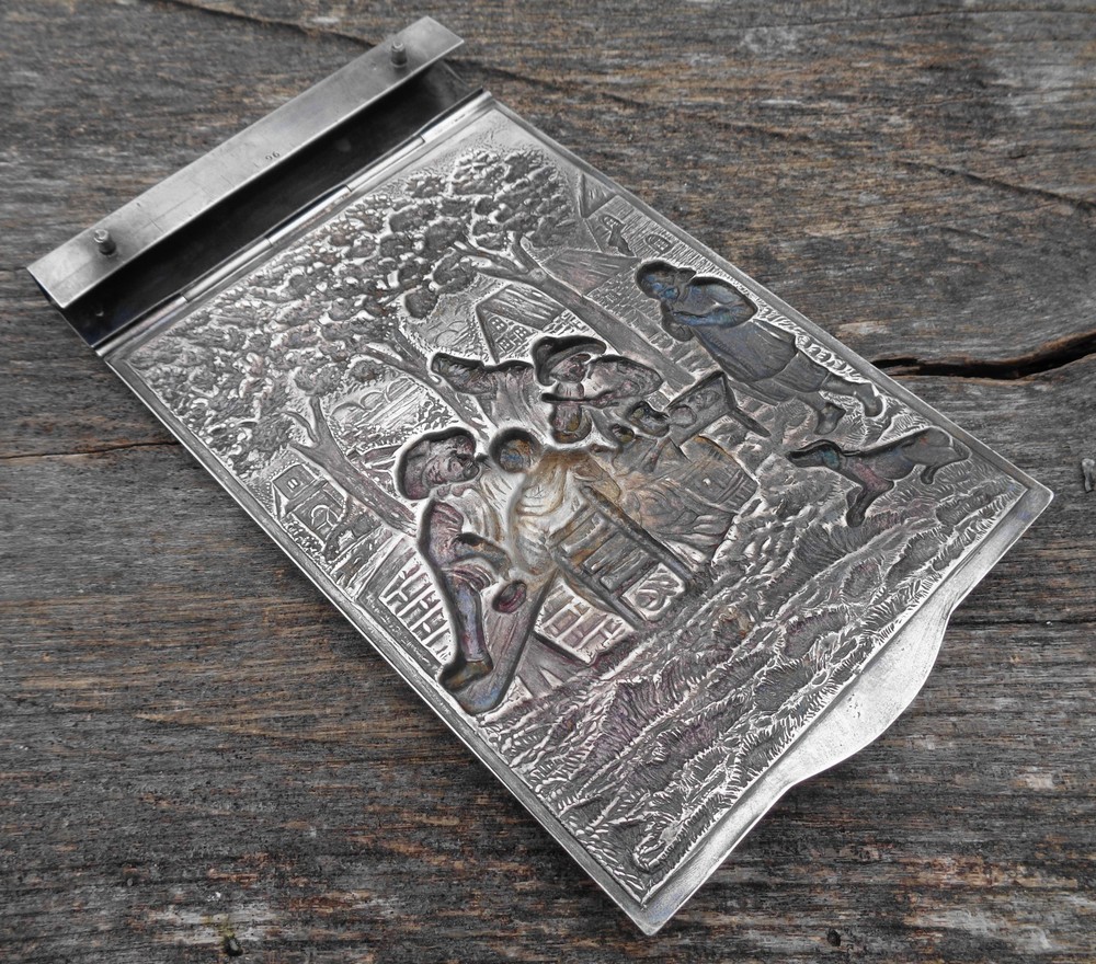 Vintage Danish Silverplate Repousse Notepad Holder