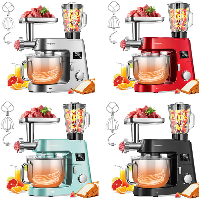 9in1 Stand Mixer 6 Speed 7.5Qt w/ Fermentation Timer Meat Grinder Juicer Slicer
