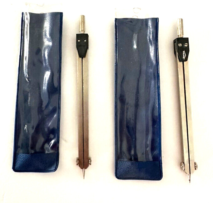 2 TACRO Precision Drafting Compass Dividers W. Germany for Navigation Art Crafts