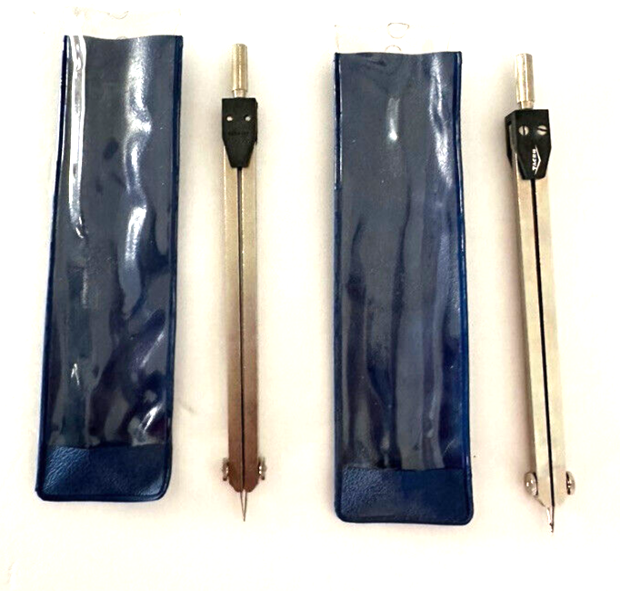 2 TACRO Precision Drafting Compass Dividers W. Germany for Navigation Art Crafts
