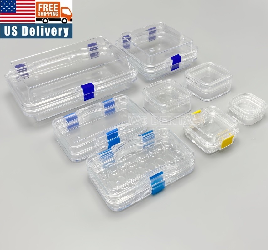 Dental Denture Hinged Display Box Film Membrane Storage Case False Teeth Case US