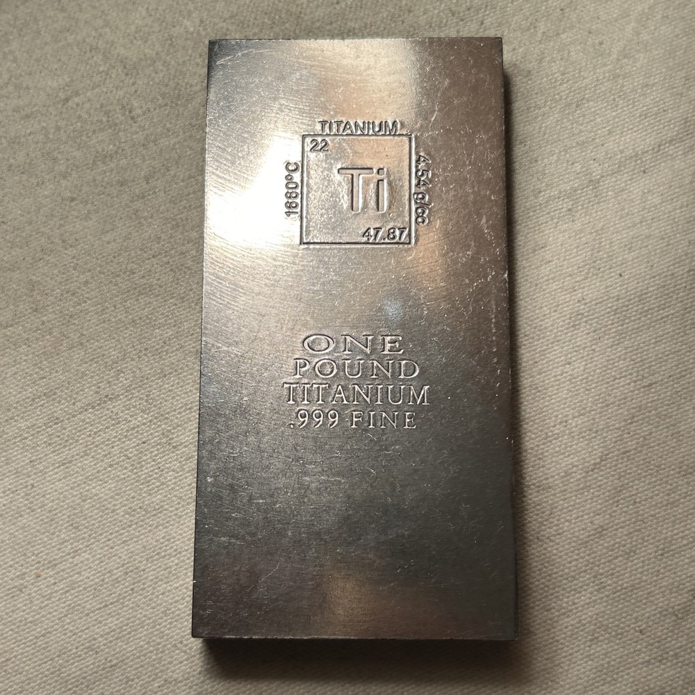1 (One) Pound lb Titanium Bullion Bar DC