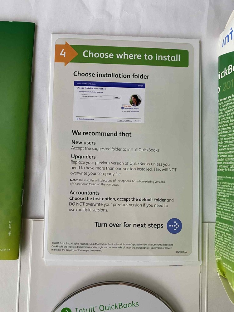 INTUIT QUICKBOOKS PRO 2012 FOR WINDOWS Start guide , CD , Installation guide use