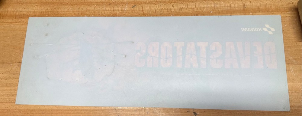 NOS Konami DEVASTATORS Marquee Translite for DEDICATED cabinet