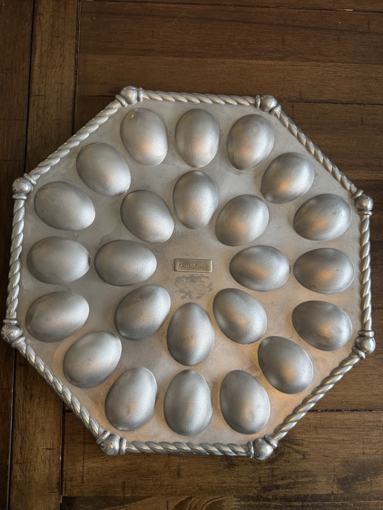 Reed & Barton Deviled Egg Platter 24 Count Silverplate Serving Tray