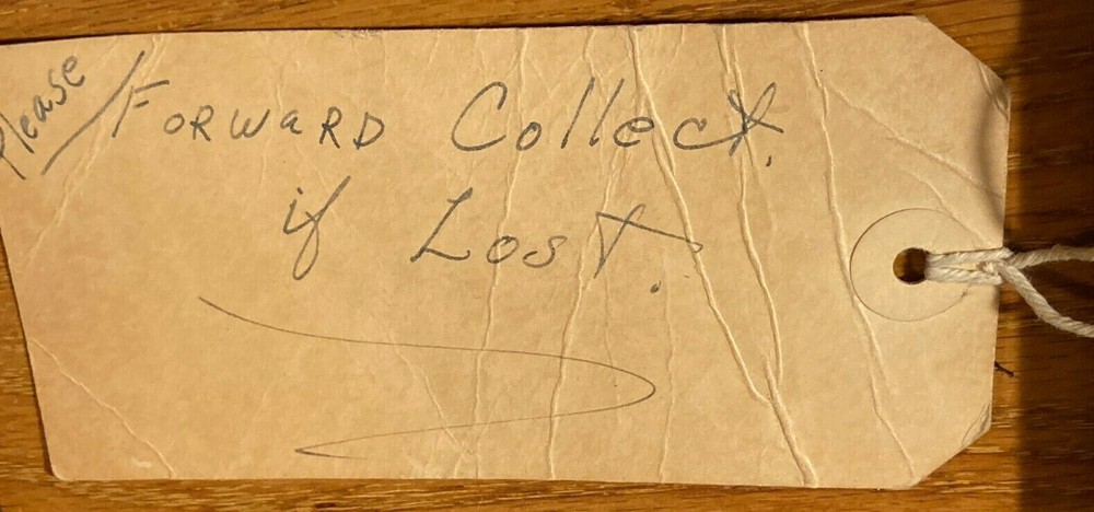 Vintage WW2 Navy Shipping Tag - Doublesided