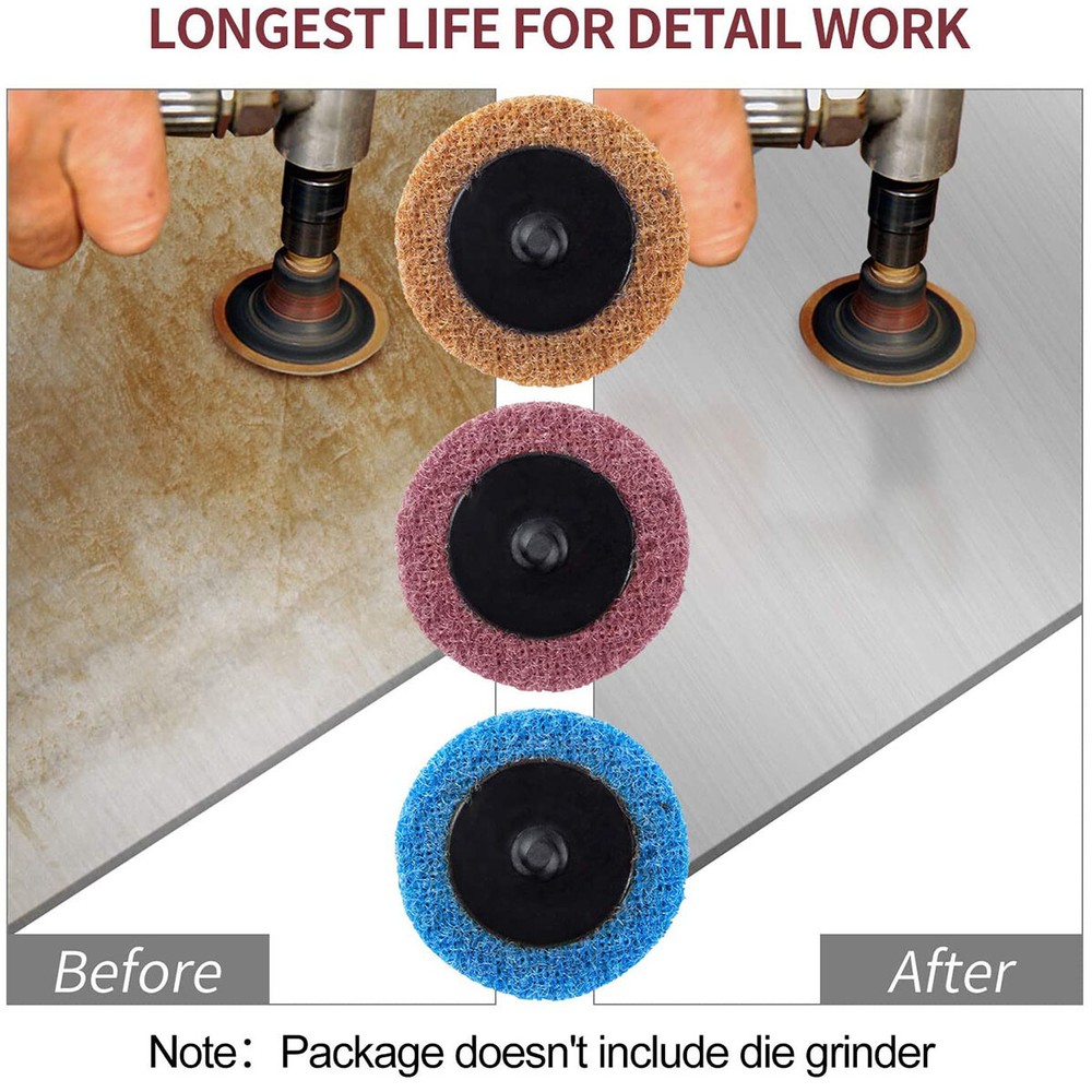 46Pcs 2 in Quick Change Roll Lock Sanding Discs Surface Conditioning Die Grinder
