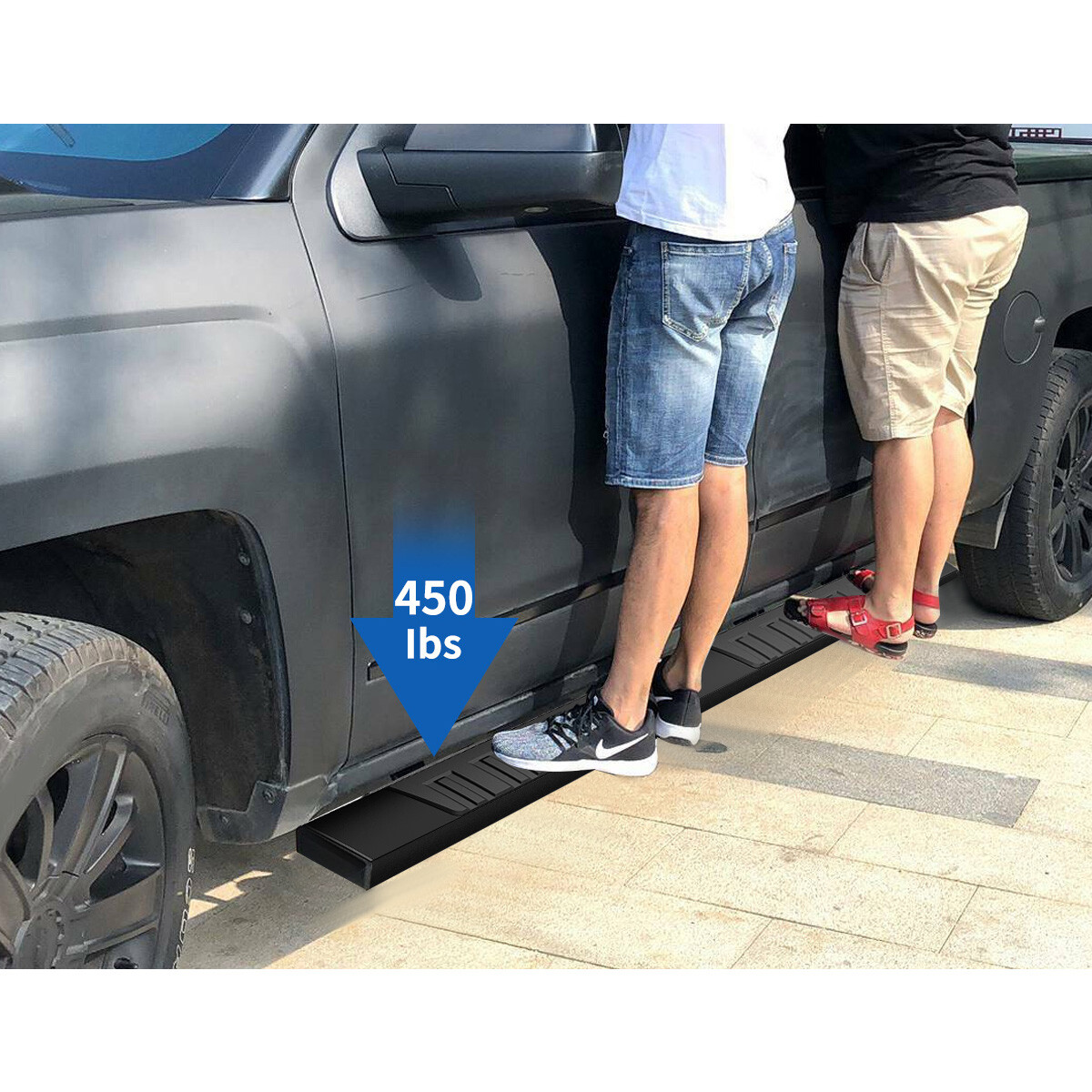 6" Running Board for 07-18 Chevy Silverado Sierra Crew Cab Side Steps Nerf Bars