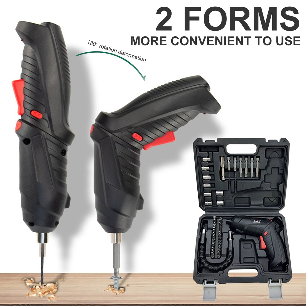 Small Electric Screwdriver Drill Set, Rechargeable 3.6V w/47 Driver Bits & Light