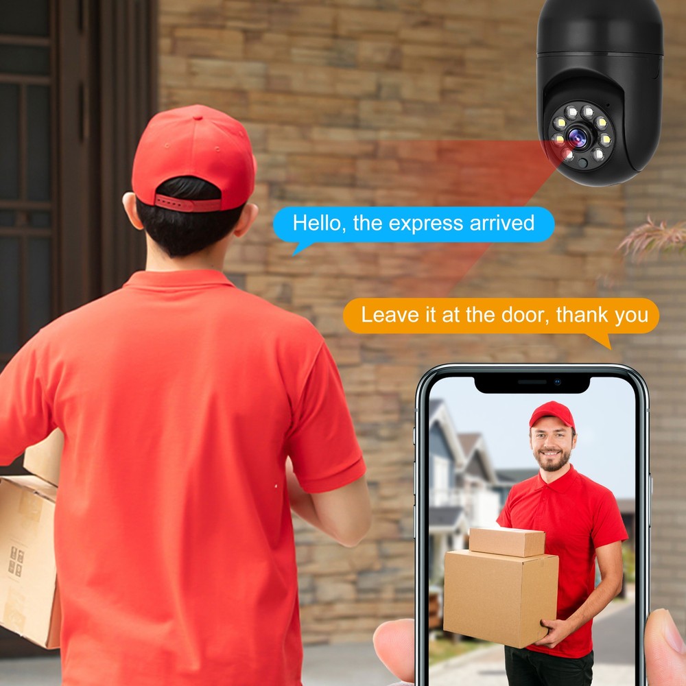 1080P HD Wireless E27 Bulb WiFi IP Camera Smart Security Camera 360° Panoramic