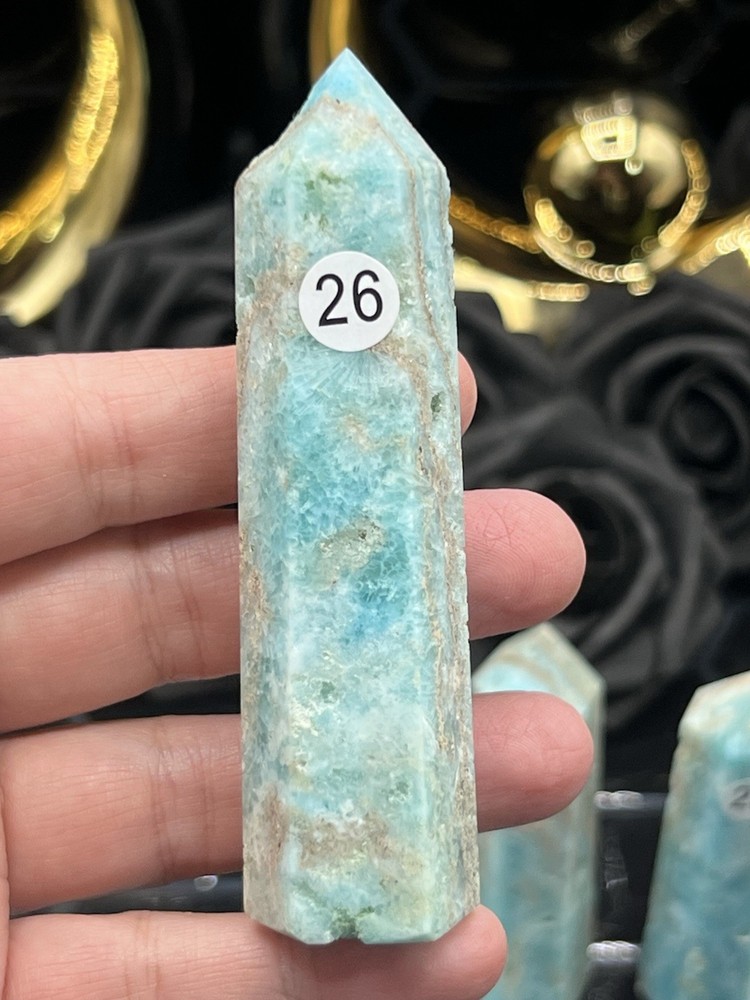 Natural Blue Aragonite 6-sided points Free ship & Gift