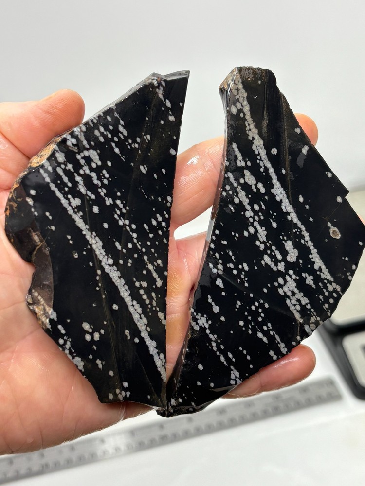Snowflake Obsidian Slabs Lapidary Cabbing Knapping Combo ship avail
