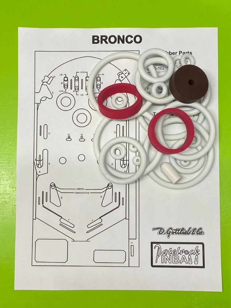 1977 Gottlieb Bronco Pinball Machine Rubber Ring Kit
