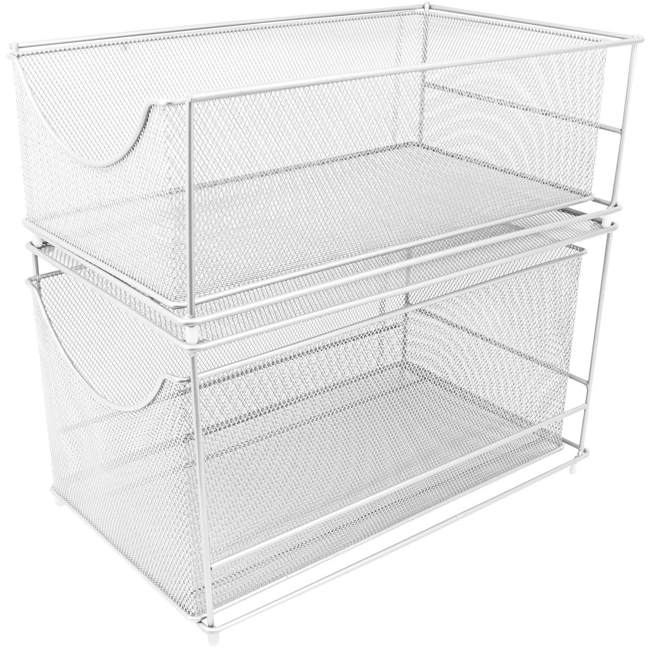Sorbus Cabinet Organizer Set —Mesh Storage Organizer with Pull Out Drawers—Ideal