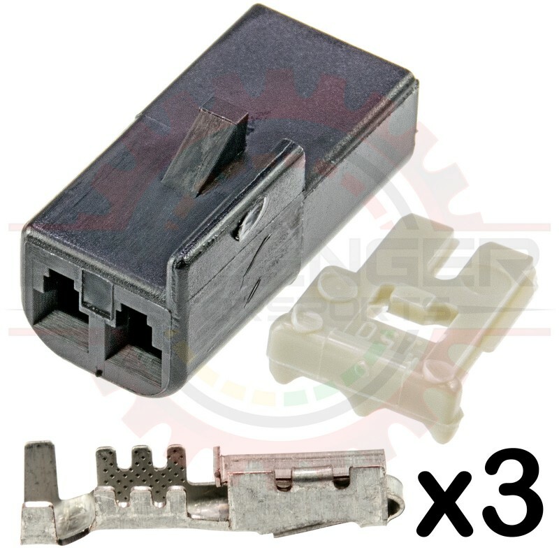 For GM Delphi Packard Black Plug 2 Way Unsealed Metripack 150 Connector Kit