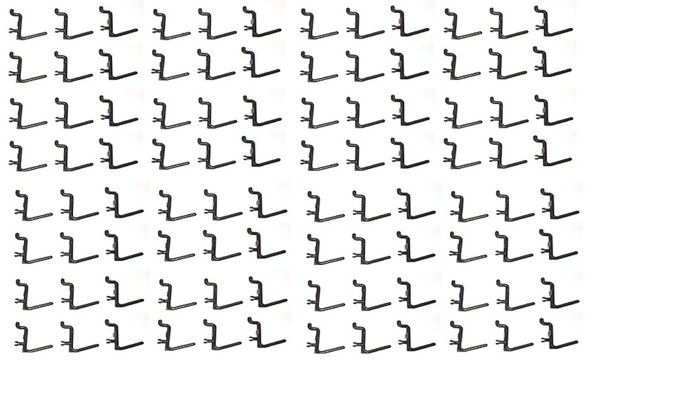 Plastic Black L Style Pegboard Hook Kit - 100 Pack - PEGBOARD NOT INCLUDED