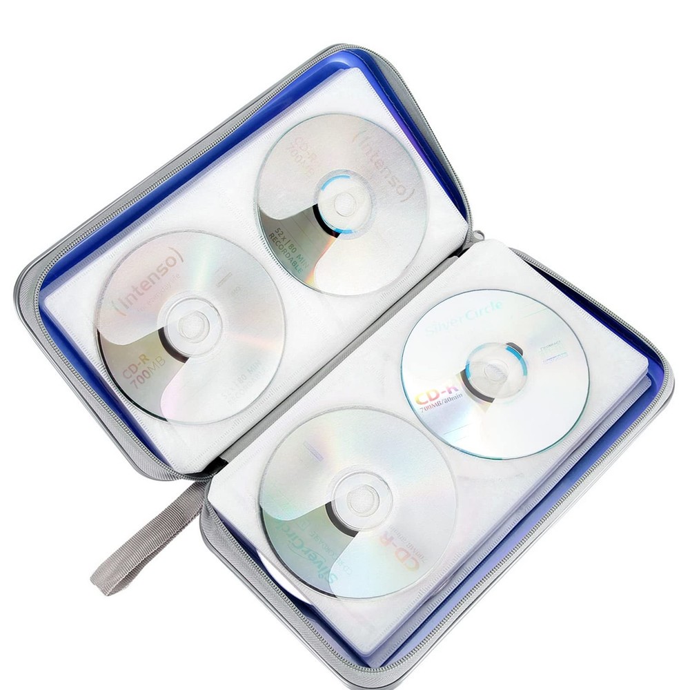 CD Case Holder, 80 Capacity CD/DVD Case Holders Wallet Hard Plastic CD DVD Disc