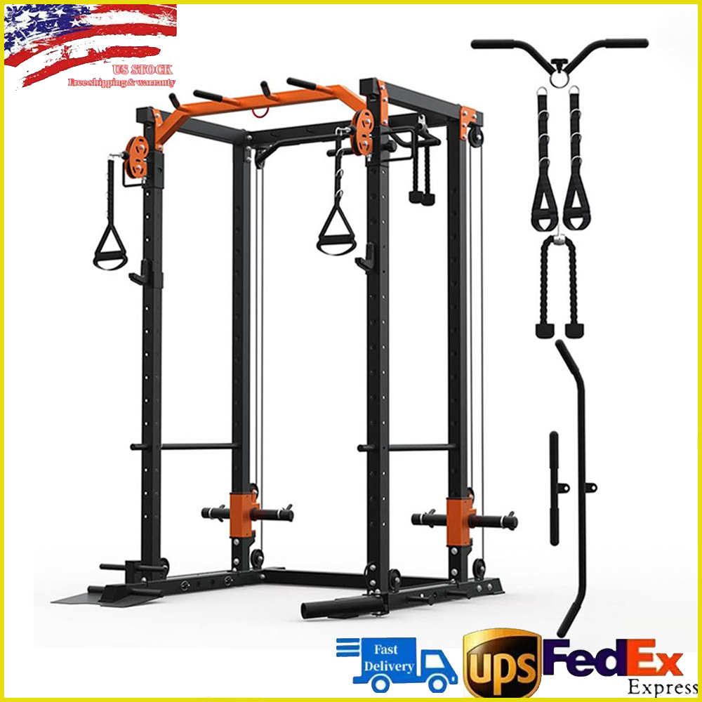 Power Cage 2000LBS Multi Function with LAT Pulldown Squat Rack Pulley System