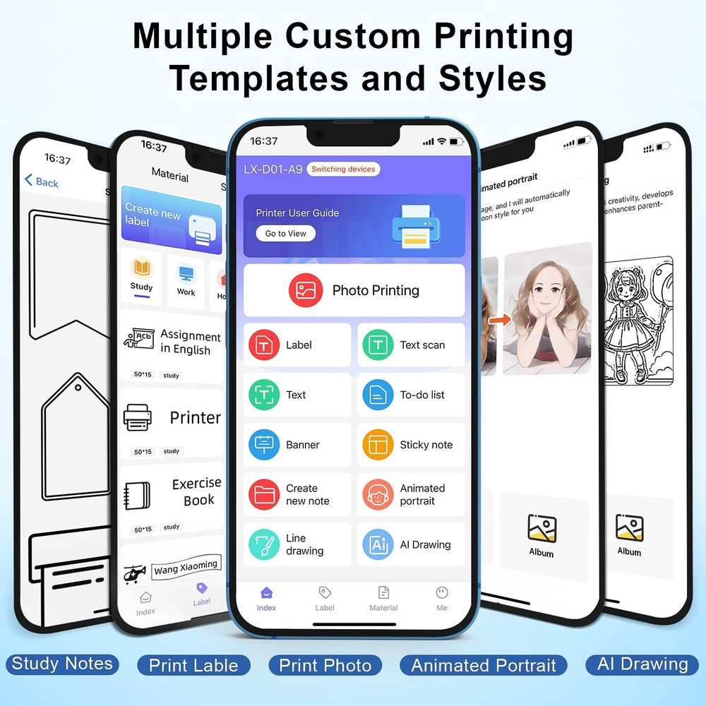 Doobuli Label Maker Machine with Tape - Thermal Label Printer Bluetooth Label...