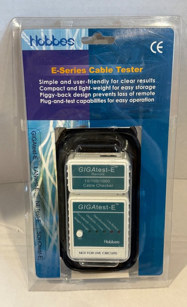 Hobbes GIGAtest-E-650 Cable Checker 10 100 1000 Compact Basic Network Tester
