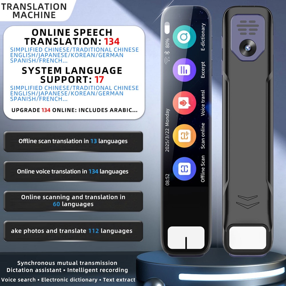 Language Translator Pen Real-Time Voice Scanner Supports 134 Languages