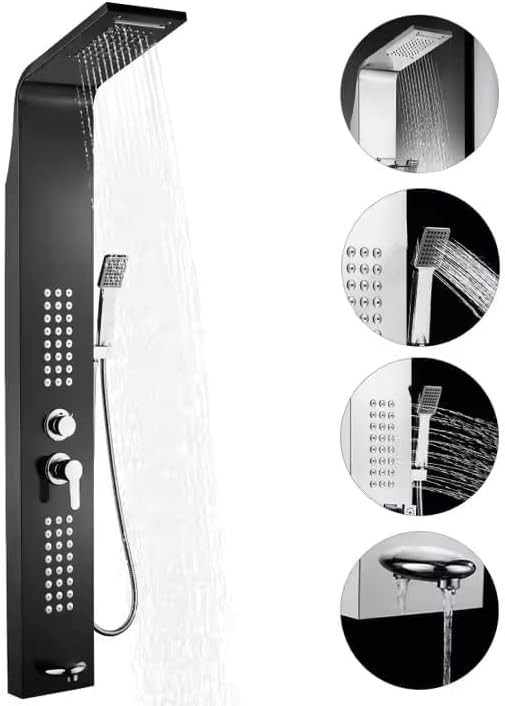 ZeeCry Shower Panel Rainfall, Body Massage Spray Handheld Shower
