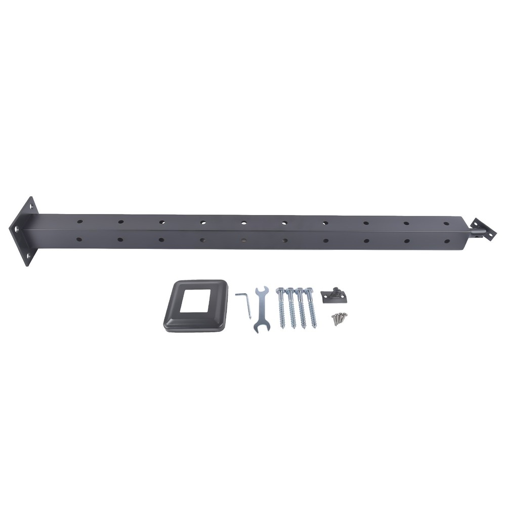 Black 35" Corner Cable Railing Post - Stainless Steel Surface Mount Kit
