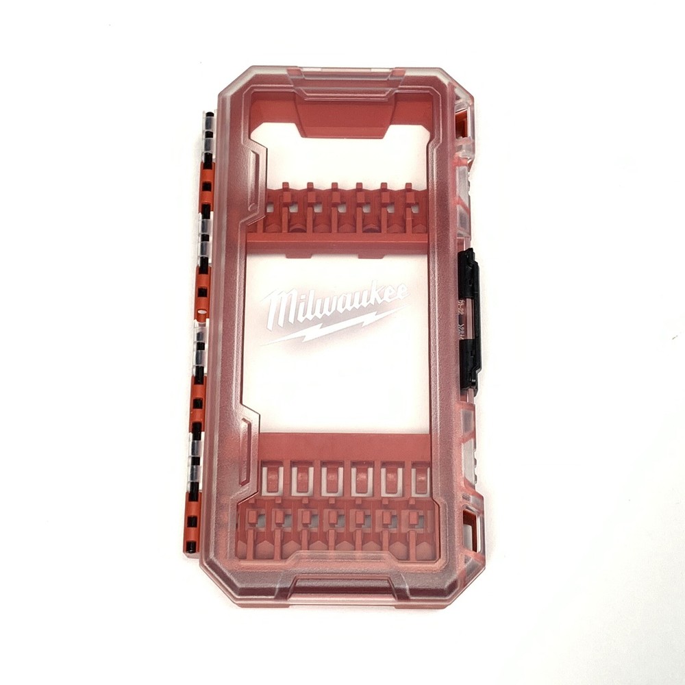 New Gen Milwaukee Bit Storage Case With 2 Bit Insert Holders Clear Top
