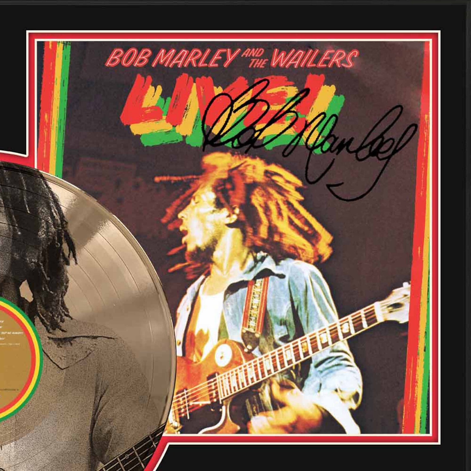 Bob Marley LIVE Custom Etched Reproduction Signed LP Display