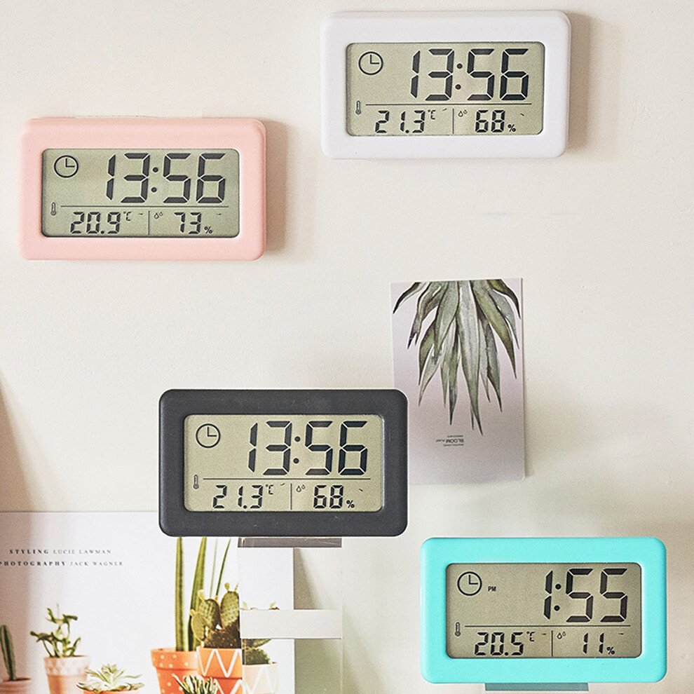 3in1 Mini Digital Clock Temperature Hygrometer Desk Electronics Thermometer