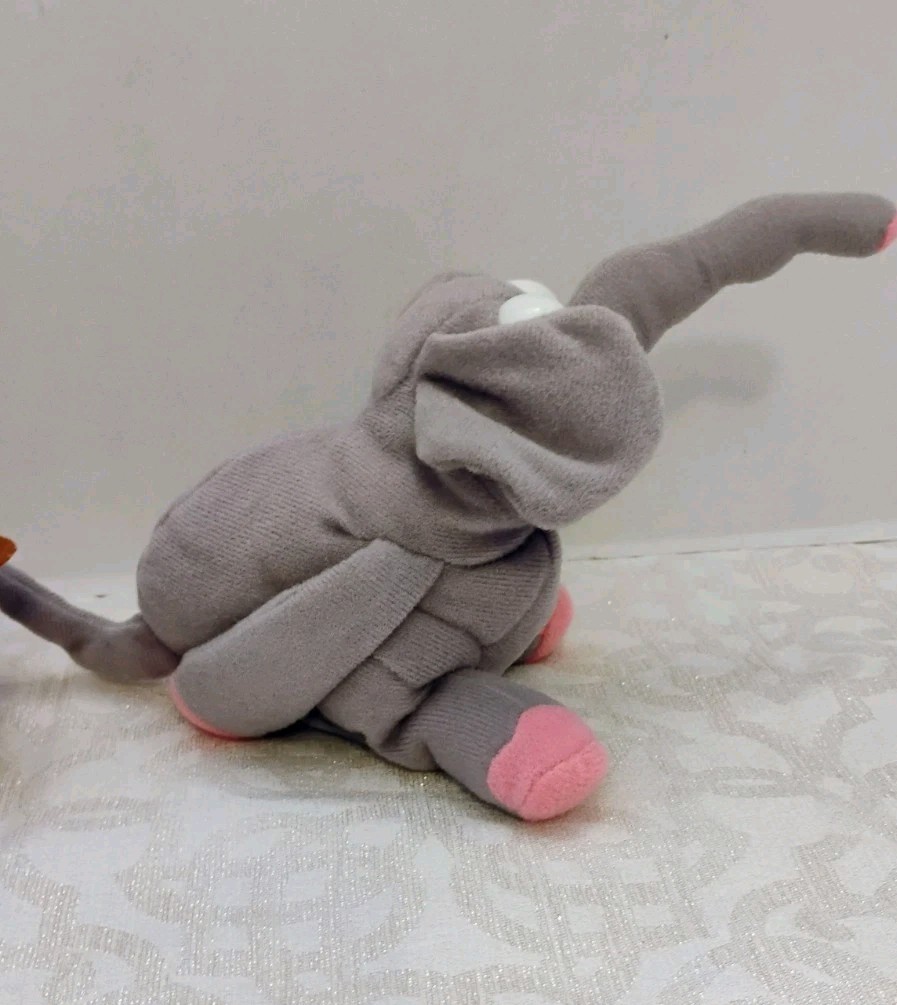 Vintage Meanies Series One Lot Of 2 Funny Plush Beanies Armydillo & Elephant