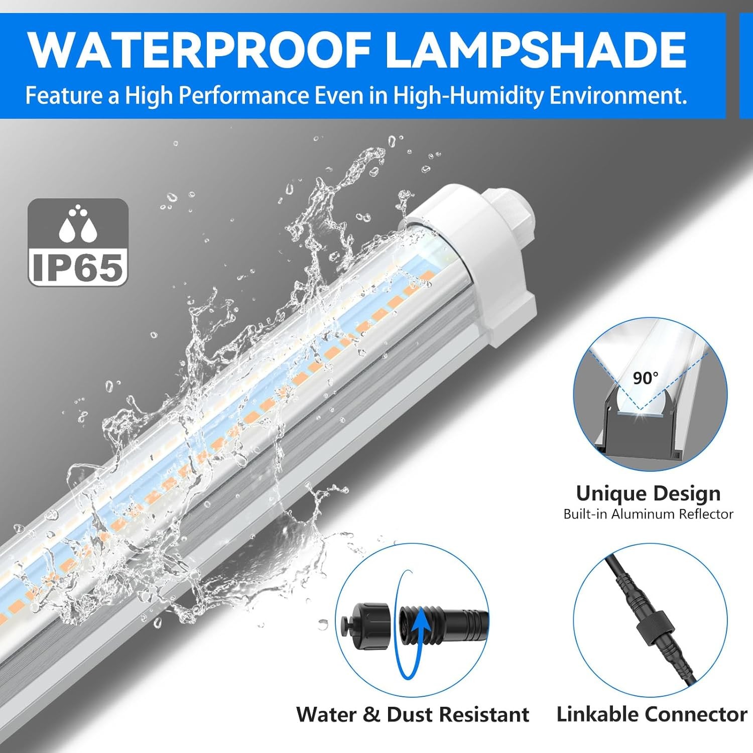 LED Grow Lights 2-20Pack T8 3-4FT 36、48W Indoor Linkable LED Plant Growing Lamps