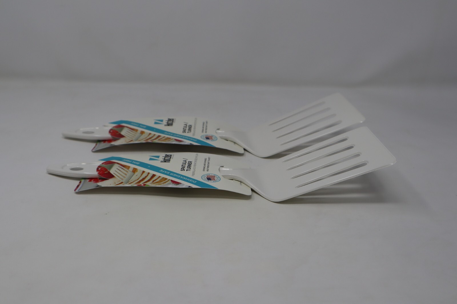 Hutzler Reinforced Nylon Spatula Turner, 2 Pack - White