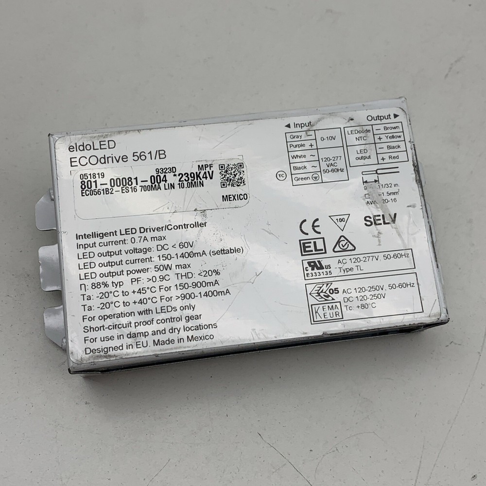 eldoLED ECOdrive 561/B Intelligent LED Driver/Controller 50W 1400mA set to 700mA