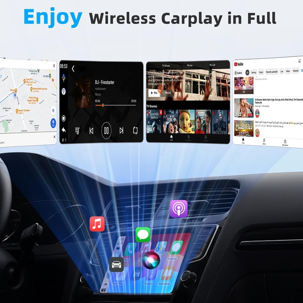 Android Auto Wireless Adapter Carplay - 2 in 1 Wireless Android Auto Car Adapter